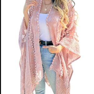 NWOT Rose Textured Soft Kimono Cardigan
